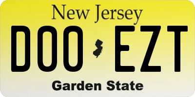 NJ license plate D00EZT
