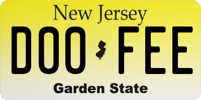 NJ license plate D00FEE