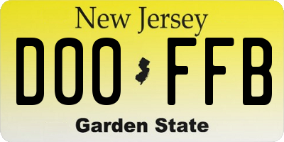 NJ license plate D00FFB