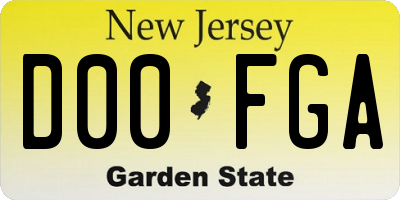 NJ license plate D00FGA
