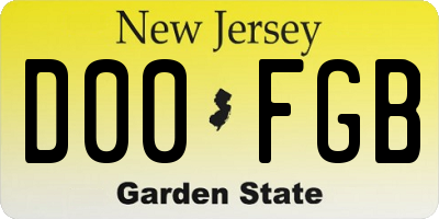 NJ license plate D00FGB