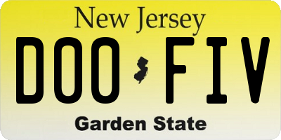NJ license plate D00FIV