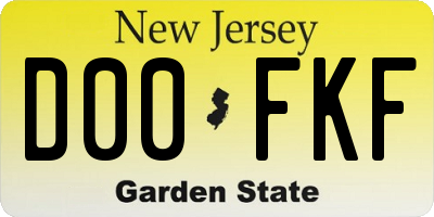 NJ license plate D00FKF