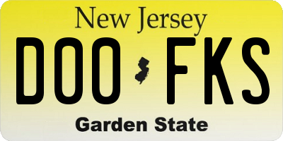 NJ license plate D00FKS