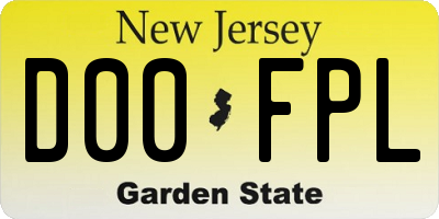 NJ license plate D00FPL