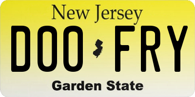 NJ license plate D00FRY