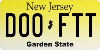 NJ license plate D00FTT