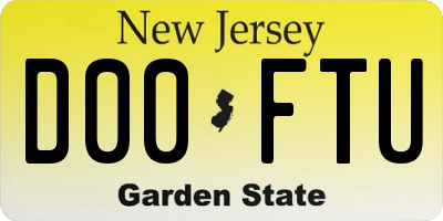 NJ license plate D00FTU
