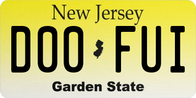 NJ license plate D00FUI