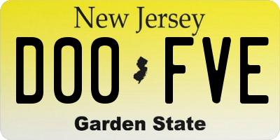 NJ license plate D00FVE
