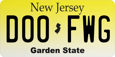 NJ license plate D00FWG