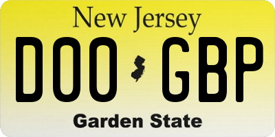 NJ license plate D00GBP