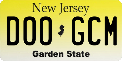 NJ license plate D00GCM