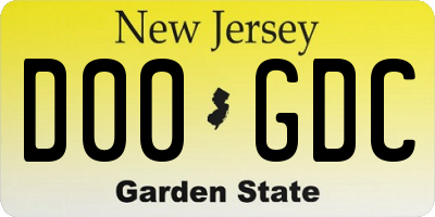 NJ license plate D00GDC