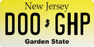 NJ license plate D00GHP