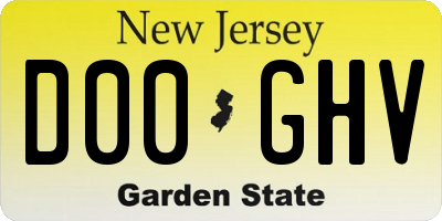 NJ license plate D00GHV