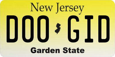 NJ license plate D00GID