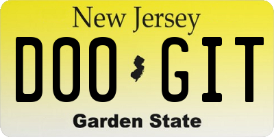 NJ license plate D00GIT