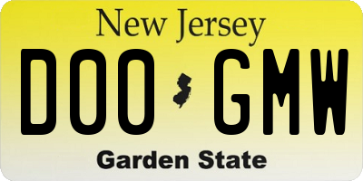 NJ license plate D00GMW