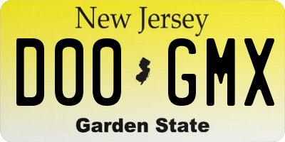 NJ license plate D00GMX