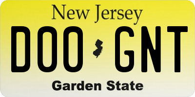 NJ license plate D00GNT