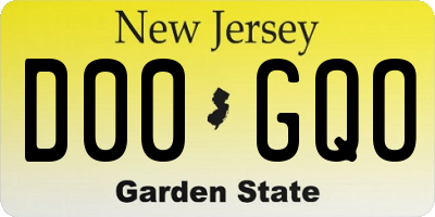 NJ license plate D00GQO