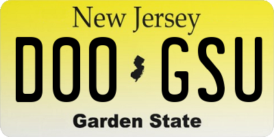 NJ license plate D00GSU