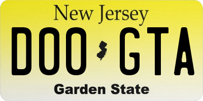 NJ license plate D00GTA