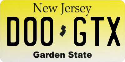 NJ license plate D00GTX