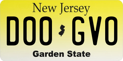 NJ license plate D00GVO