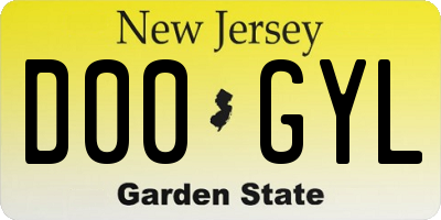 NJ license plate D00GYL