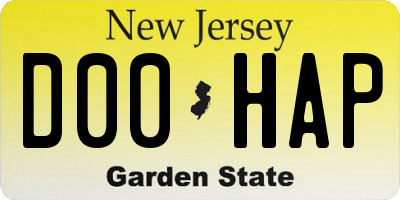 NJ license plate D00HAP