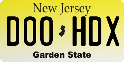NJ license plate D00HDX