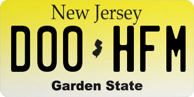 NJ license plate D00HFM