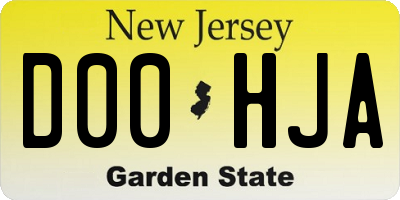 NJ license plate D00HJA