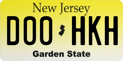 NJ license plate D00HKH