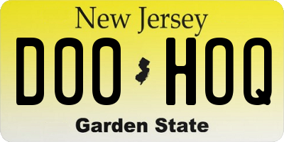 NJ license plate D00HOQ