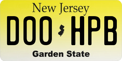 NJ license plate D00HPB