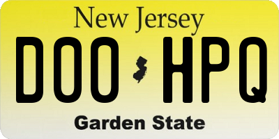 NJ license plate D00HPQ