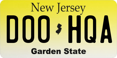 NJ license plate D00HQA