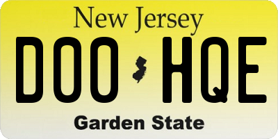 NJ license plate D00HQE
