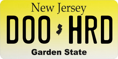 NJ license plate D00HRD