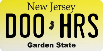 NJ license plate D00HRS