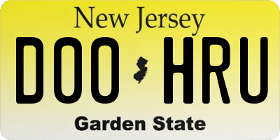 NJ license plate D00HRU