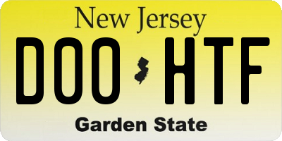 NJ license plate D00HTF