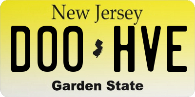 NJ license plate D00HVE