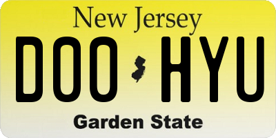 NJ license plate D00HYU