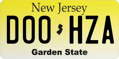 NJ license plate D00HZA