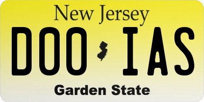 NJ license plate D00IAS
