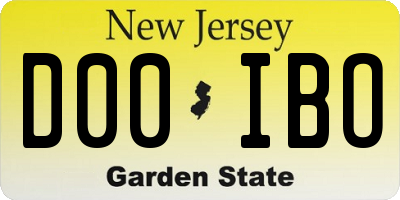 NJ license plate D00IBO